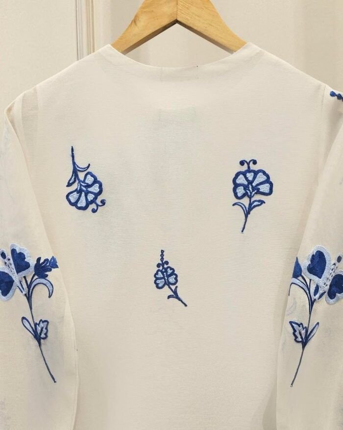 Agha Noor Inspired Blue Bloom D8 - Image 6