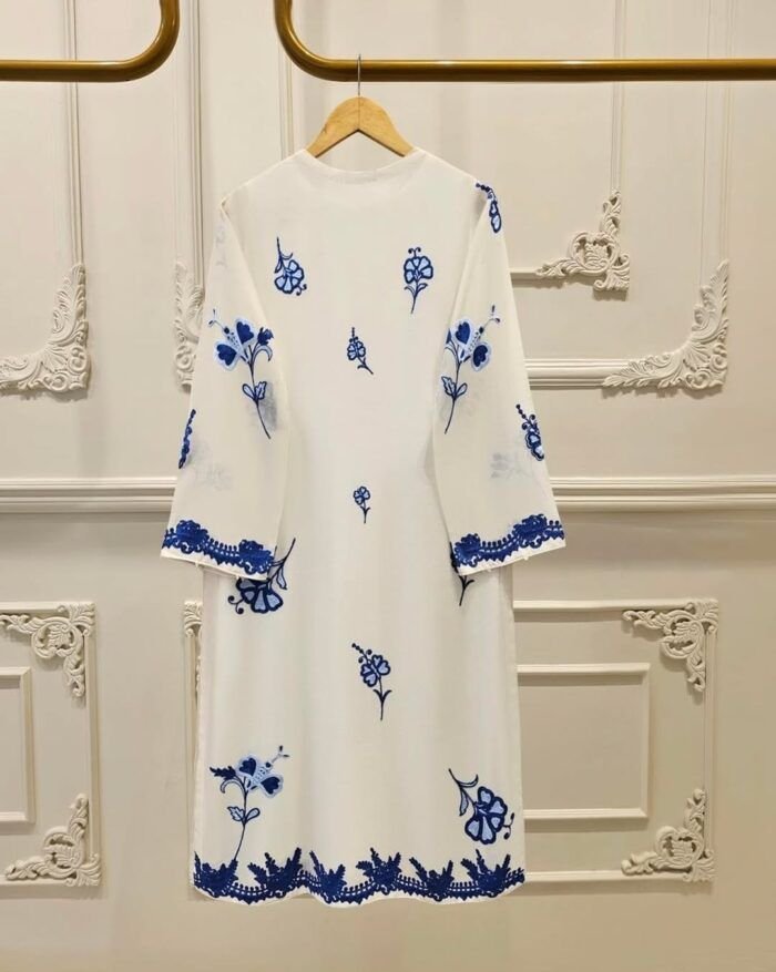 Agha Noor Inspired Blue Bloom D8 - Image 3