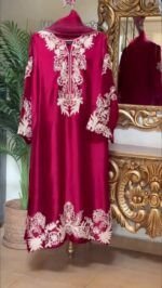 🕌Eid Fit 🌙 Red Silk | Full Cash On Delivery D27